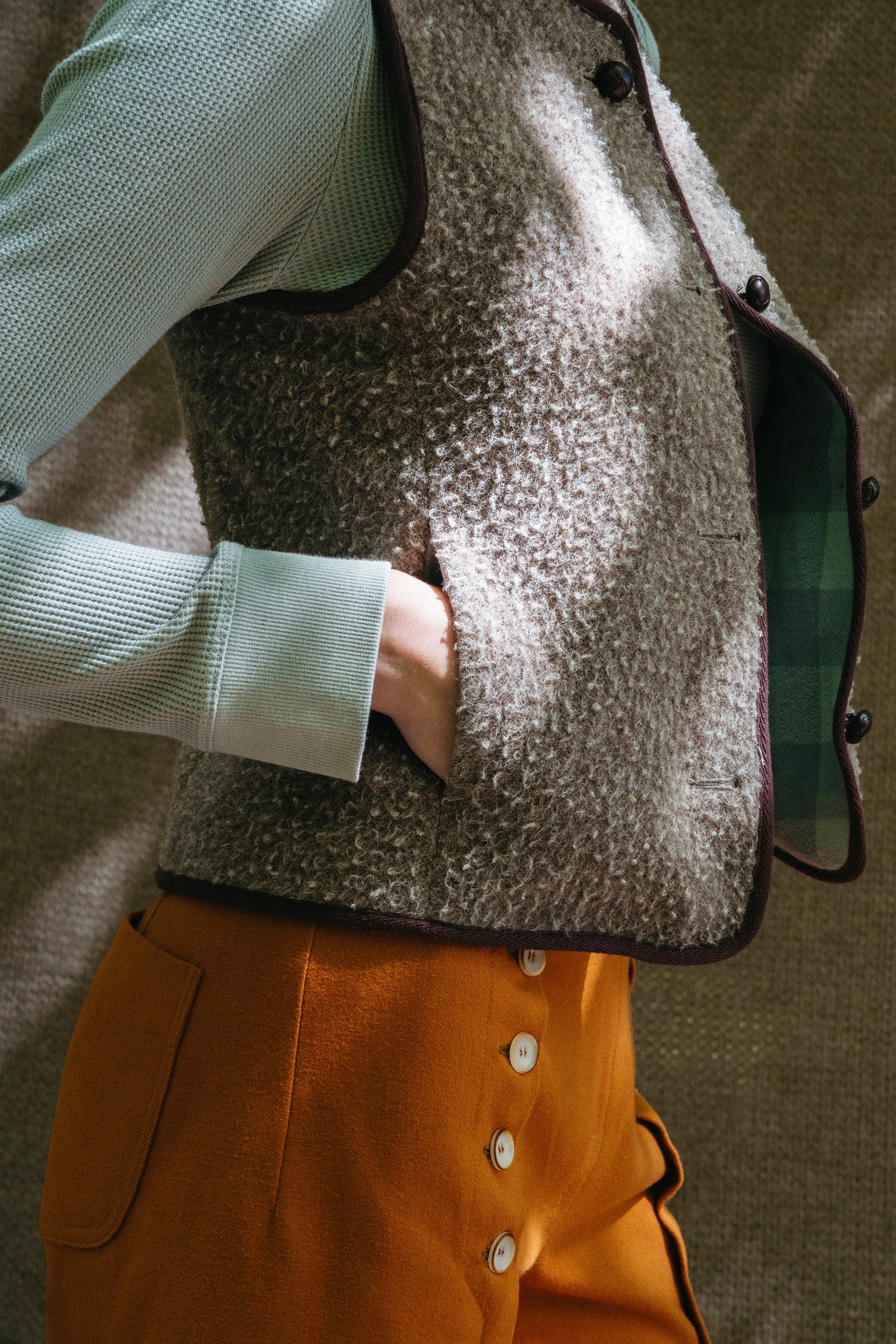 CASENTINO WOOL VEST - COCOA