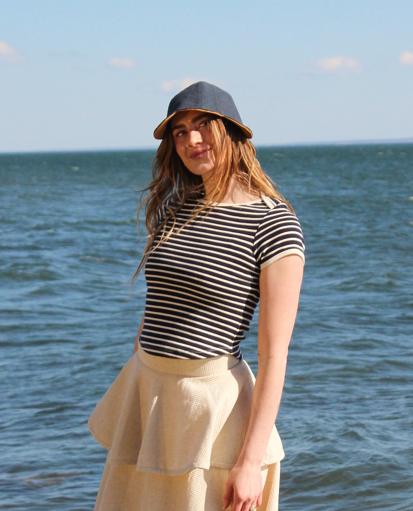 Onesie Tee - Navy & Ivory Stripe