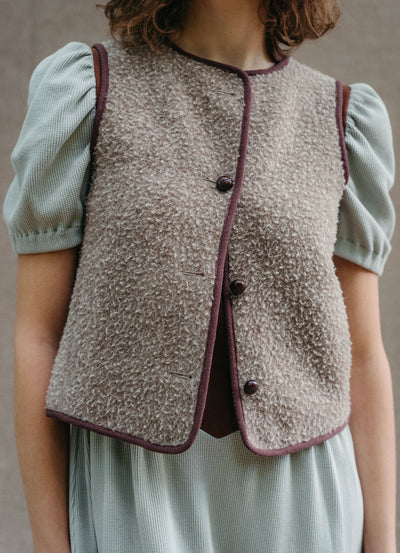 CASENTINO WOOL VEST - COCOA