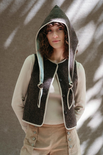 CASENTINO WOOL VEST - ESPRESSO