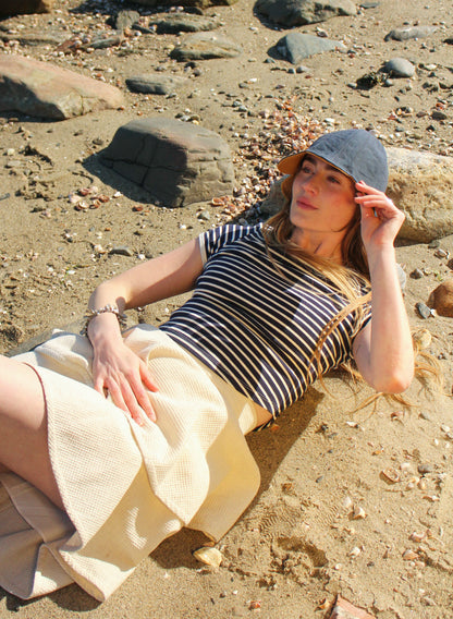 Onesie Tee - Navy & Ivory Stripe