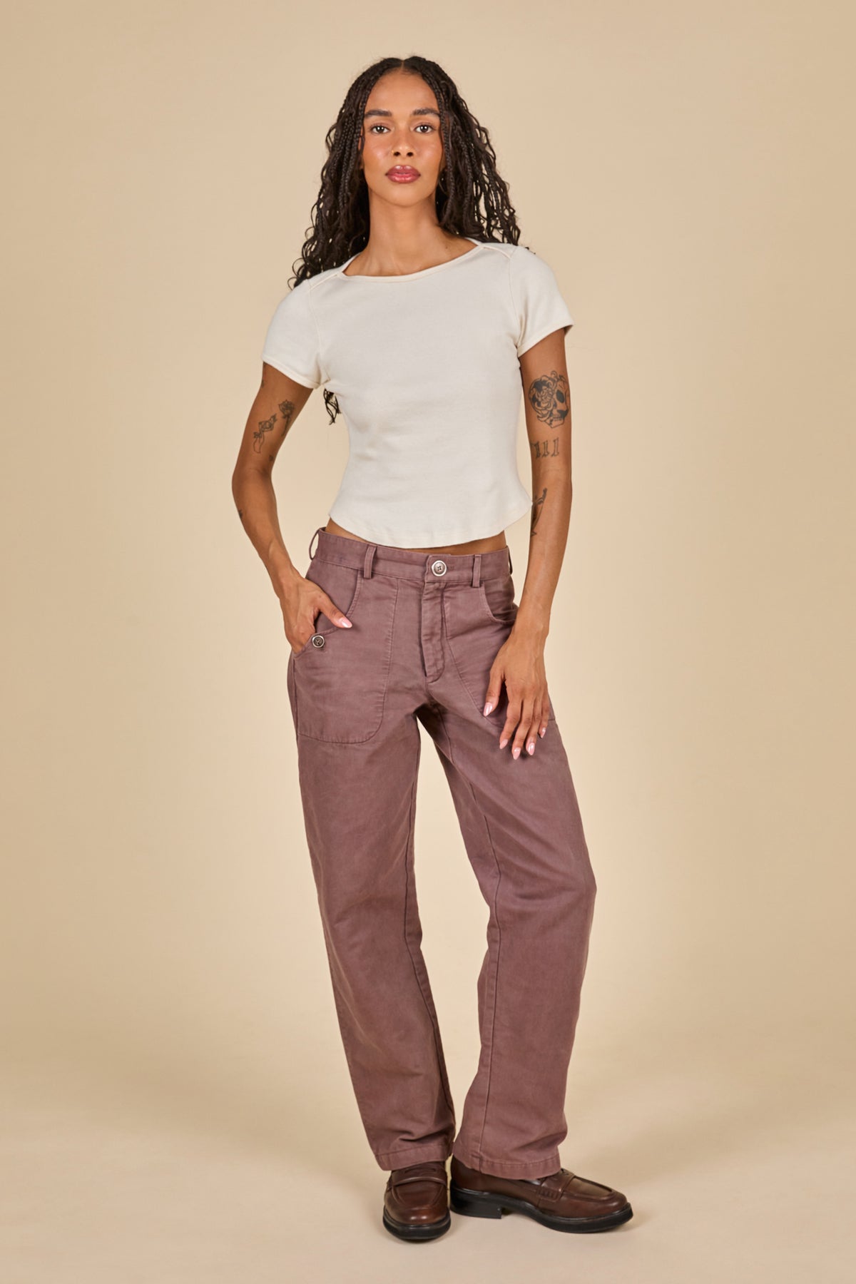 Gatherer Pants - Eggplant