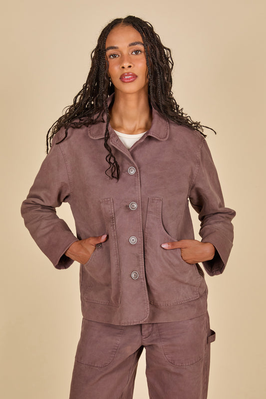 GATHERER JACKET - EGGPLANT